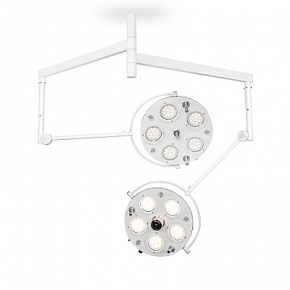Медицинский хирургический светильник FotonFLY 5M/5C-А (Потолочный двухкупольный, 5-ти модульный купол и 5-ти модульный с видеокамерой с блоком аварийного питания)