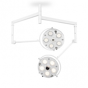 Медицинский хирургический светильник FotonFLY 6M/5C-А (Потолочный двухкупольный с 6-ти модульным куполом         и 5-ти модульным куполом с видеокамерой с блоком аварийного питания)"