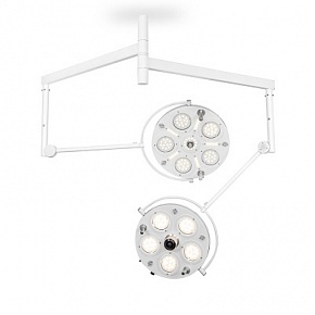 Медицинский хирургический светильник FotonFLY 6S/5C (Потолочный двухкупольный с 6-ти модульным куполом с радиальными дополнительными модулями «звезда» и 5ти модульным куполом с видеокамерой)
